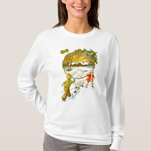 T-shirt Un garçon lance une boule de neige (Devant)