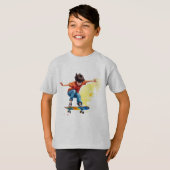 T-shirt Un garçon sur un Skateboard Sport Fun (Devant entier)