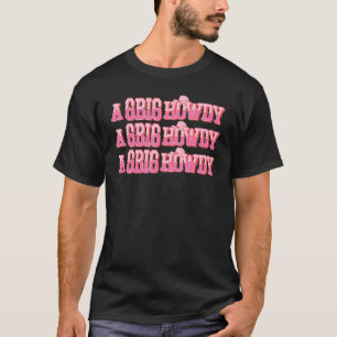 T-shirt Un grand salut petite famille cowgirl vintage jour