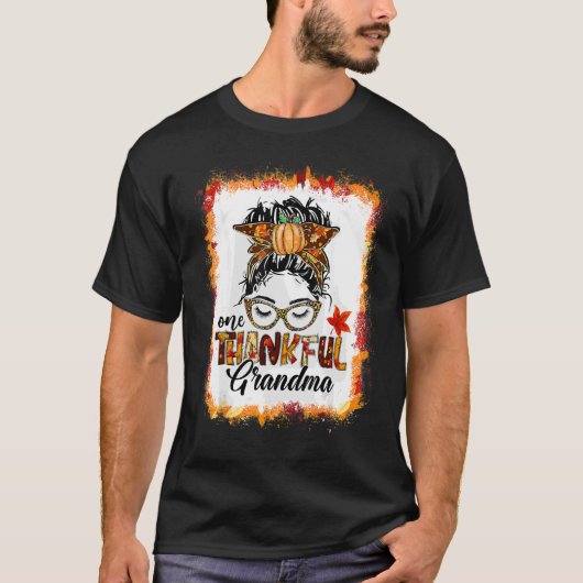 T-shirt Un Grandma Messy Bun Automne Thanksg Automne (Devant)