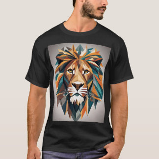 T-shirt Un graphique Lion moderne au style géométrique