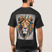 T-shirt Un graphique Lion moderne au style géométrique (Dos)