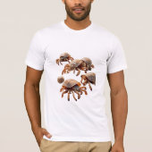 T-shirt Un groupe de crabes ermites marchant sur une plage (Devant)