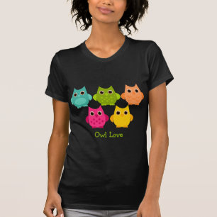 T-shirt Un groupe lumineux de hiboux