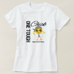T-shirt Un guerrier dur de tumeur cérébrale de poussin