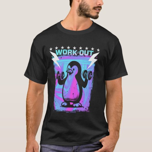 T-SHIRT UN GYM PENGUIN - EXERCICE D'EXERCICE VIBES AMUSANT (Devant)