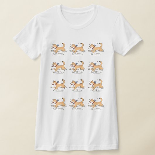 T-shirt Un Happy Runy Brown Hachiko Dog (Poser)