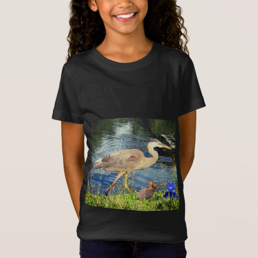 T-Shirt Un héron bleu (Devant)