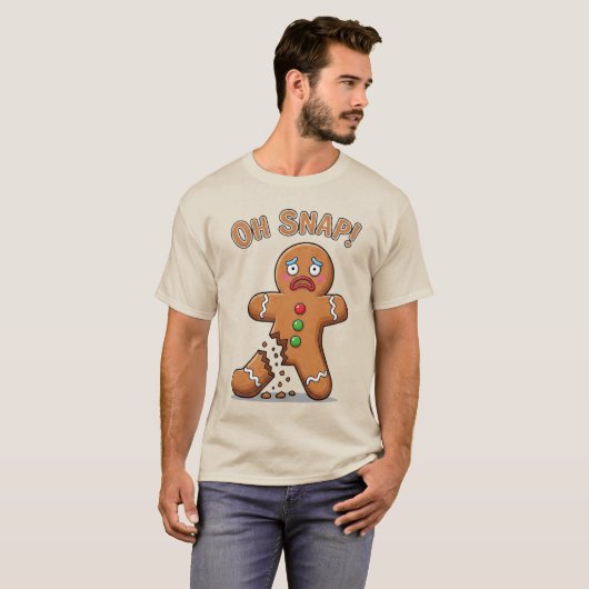 T-shirt Un homme en pain d'épice enfin enlevé drôle Noël (Devant entier)