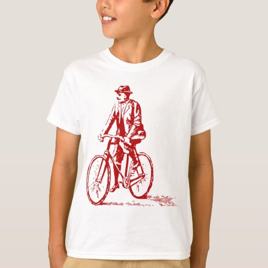T-shirt Un homme en vélo - Ruby Red (Devant)