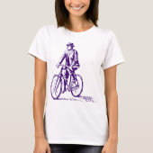T-shirt Un homme en vélo - Violet profond (Devant)