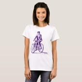 T-shirt Un homme en vélo - Violet profond (Devant entier)