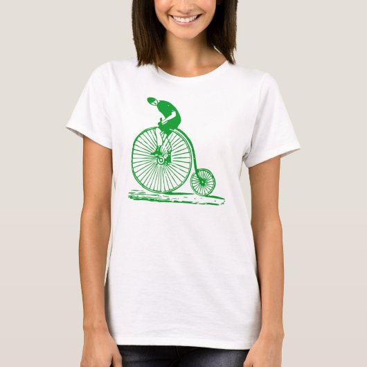 T-shirt Un homme sur un penny Farthing - Vert herbe (Devant)