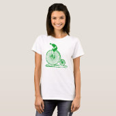 T-shirt Un homme sur un penny Farthing - Vert herbe (Devant entier)