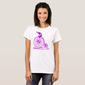 T-shirt Un homme sur un penny Farthing - violet (Devant entier)