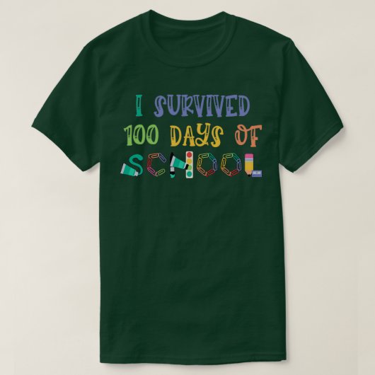 T-shirt Un Hundered Days of School I Survived 100 Days of (Design devant)