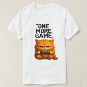 T-shirt Un jeu de plus drôle chat orange gamer art