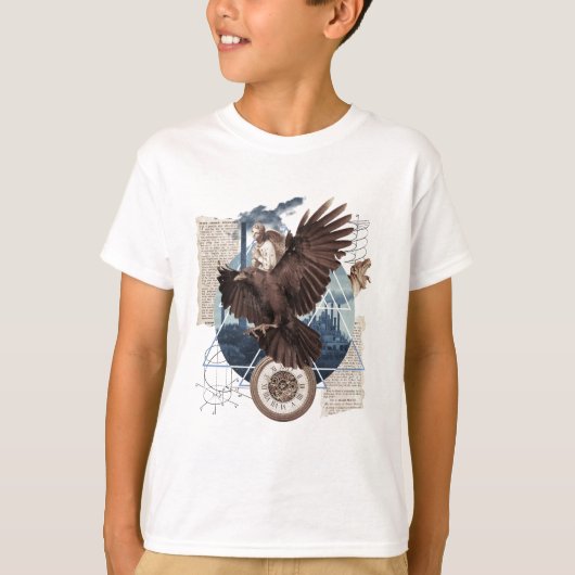 T-shirt Un joli collage avec aigle (Devant)