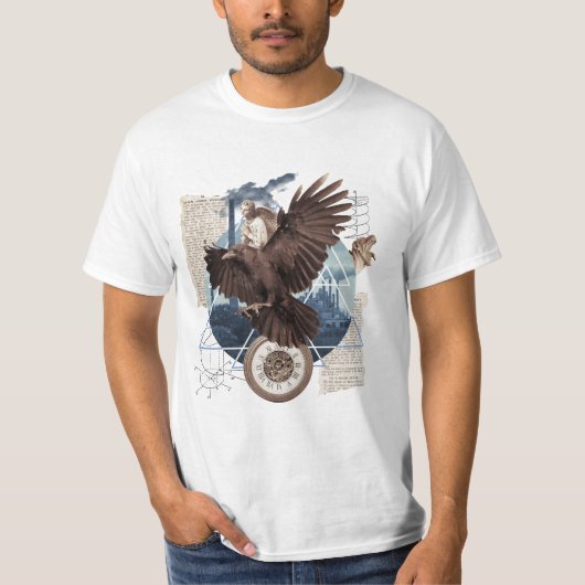 T-shirt Un joli collage avec aigle (Devant)