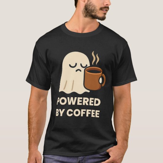 T-shirt Un joli fantôme dormant avec café (Devant)