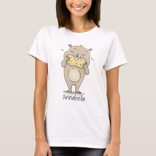 T-shirt Un joli hamster souriant avec un dessin animé d'ar