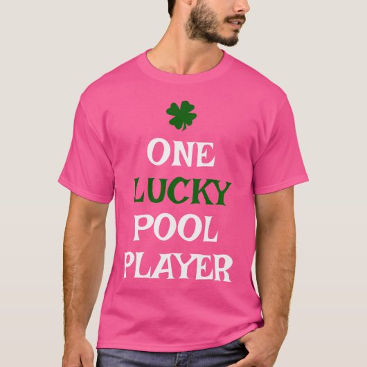 T-shirt Un Joueur De Piscine Lucky St Patrick'S Day Irish  (Devant)