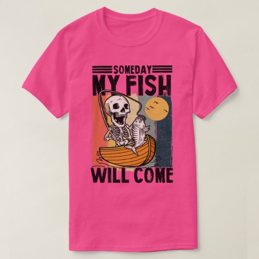T-shirt Un jour, mon poisson viendra Amants de pêcheurs Sk (Design devant)