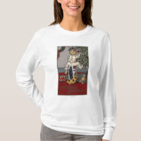 Un joyeux ChristmasKid sur un cheval de basculage
