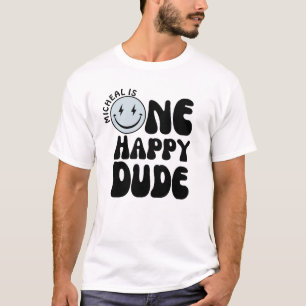 T-shirt Un joyeux Dude Blue Happy Face Boy Premier anniver