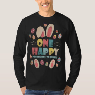 T-shirt Un Joyeux Enseignant Préscolaire Cute Bunny Egg En