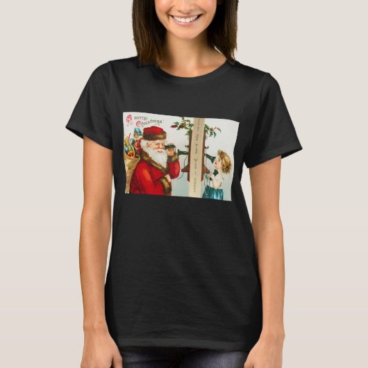 T-shirt Un joyeux Noël par Ellen Clapsaddle (Devant)
