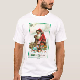 T-shirt Un Joyeux Noël Père Noël emballant des jouets d