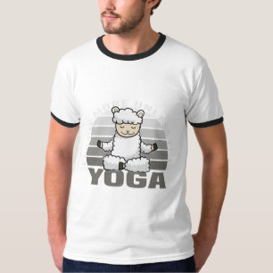 T-shirt Un lama mignon drôle faisant du yoga. des postures