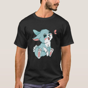 T-shirt Un lapin avec des oreilles disquettes en aquarelle
