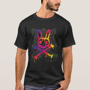 T-shirt Un lapin psychédélique Tie Dye Crâne et os croisés