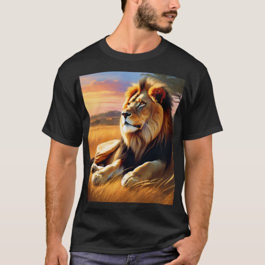 T-shirt Un lion (Devant)