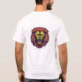 T-shirt Un lion en colère contre un serpent autour de lui (Dos)
