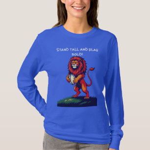 T-shirt Un Lion Rouge Hardi Rampant Se Dresse