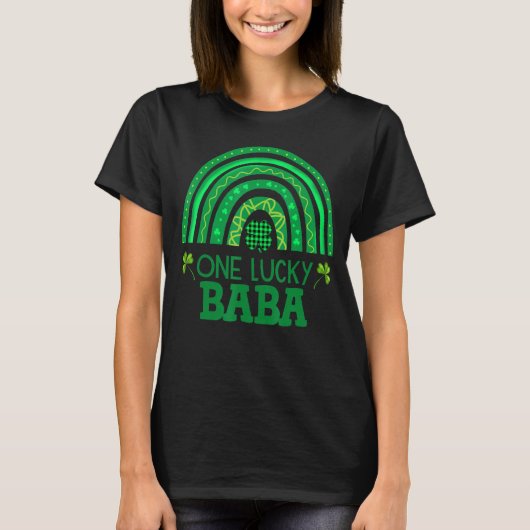 T-shirt Un Lucky Baba Shamrock Patrick S Day Rainbow Iris (Devant)