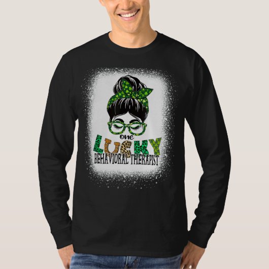 T-shirt Un Lucky Behavioral Therapist Bleached St Patrick (Devant)