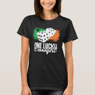 T-shirt Un Lucky Cowgirl Dice Jeu Famille Groupe Correspon
