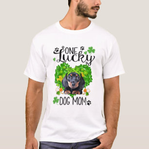 T-shirt Un Lucky Dachshund Maman St Patrick Day mignon chi