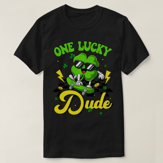 T-shirt Un Lucky Dude Funny Jour de la Saint Patrick Skate (Design devant)
