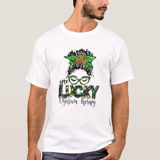 T-shirt Un Lucky Dyslexia Therapy Saint Patrick Enseignant (Devant)