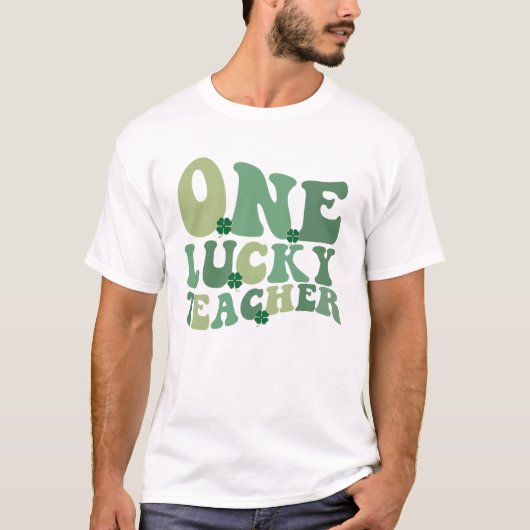 T-shirt Un Lucky Enseignant Jour de la Saint Patrick Retro (Devant)