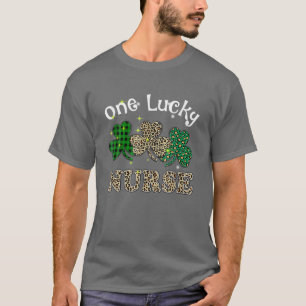 T-shirt Un Lucky Nurse Leopard Shamrock St Patrick Day
