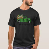 T-shirt Un Lucky Papa Green Plaid Truck Shamrocks St Part (Devant)