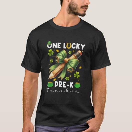 T-shirt Un Lucky Pré K Enseignant coquette St patrick D (Devant)