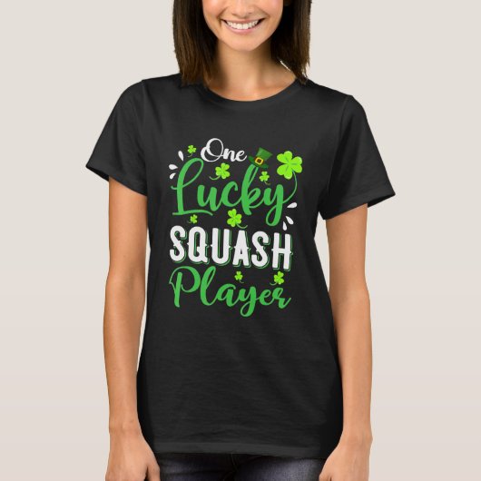 T-shirt Un Lucky Squash Player Shamrock Leprechaun Casquet (Devant)