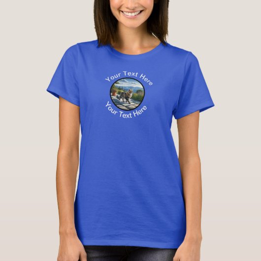 T-shirt Un magnifique chat en coton Maine avec texte perso (Devant)